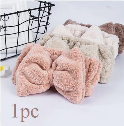 Cozy Coral Fleece Headband - Skincare & Makeup Routine Must Have!
